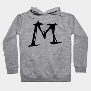 Dark and Gritty Letter M from the Alphabet Hoodie